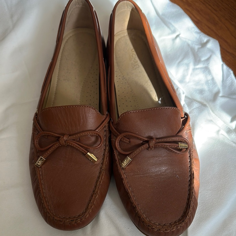 Michael Kors Brown Leather Moccasin Flats